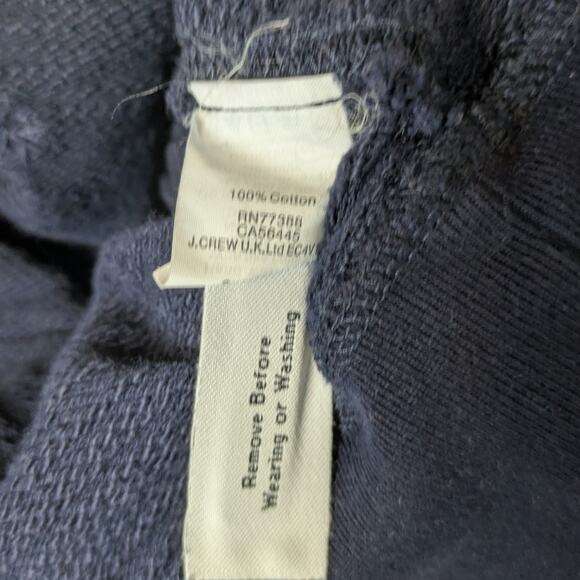 J. Crew Jeweled Embellished Navy Blue Pullover Sweatshirt Sweater Size Large - Picture 6 of 7